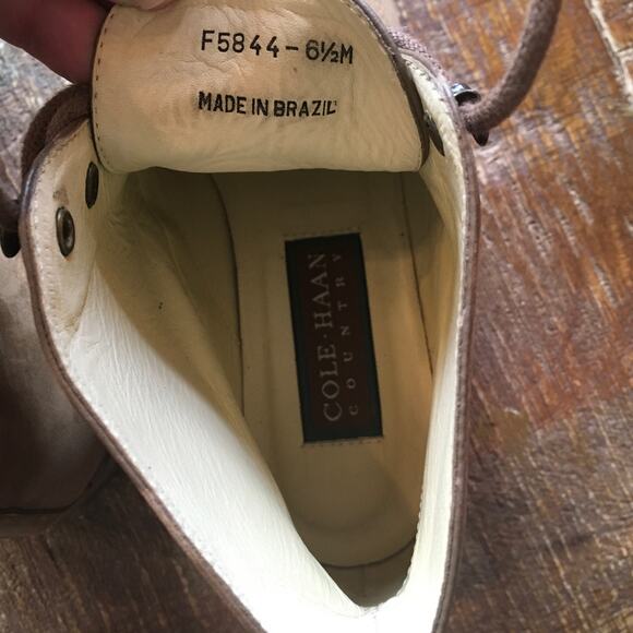 Vintage Cole Haan Country Chukka Ankle Boot Womans 6.5 M Brown Suede Lace Up - Picture 9 of 10